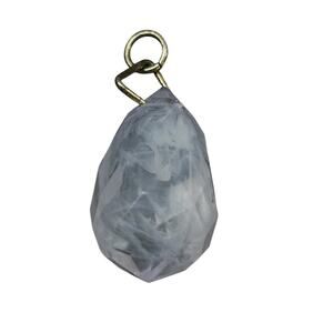 Acrylic Lavender Pendant Faceted Silvertone Jump Ring .75"